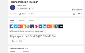 screen shot of share video link to embed video