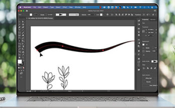 Image of laptop with Illustrator open