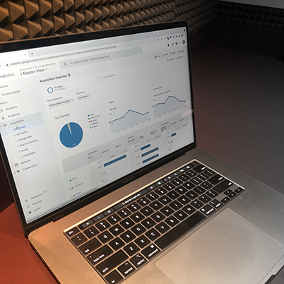 Laptop with Google Analytics on screen