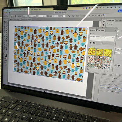 Laptop with pattern generate on screen