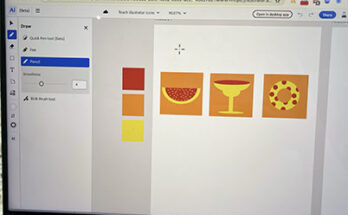 Icons being edited on Illustrator on the web.