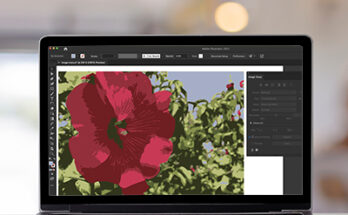 Image of Laptop with Illustrator Image Trace