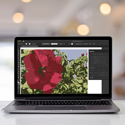 Image of Laptop with Illustrator Image Trace