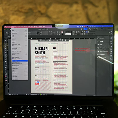 Image of laptop with resume on screen